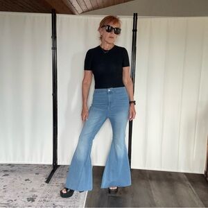Free People Light Blue Flare Jeans